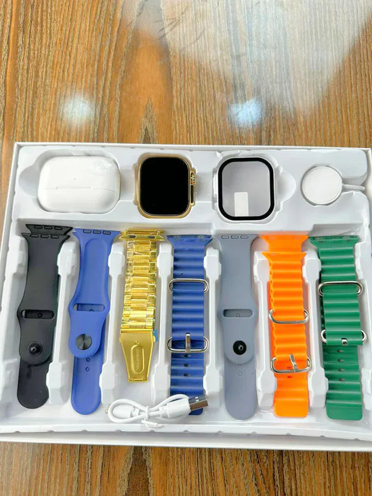 ULTRA Smart Watch+7 extra straps+Watch case+Airpords